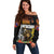 New Zealand and Australia ANZAC Day Off Shoulder Sweater Soldier and Last Post Camouflage Pattern LT03 Women Black - Polynesian Pride