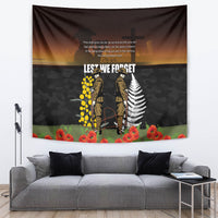 New Zealand and Australia ANZAC Day Tapestry Soldier and Last Post Camouflage Pattern LT03 Black - Polynesian Pride