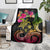 Hawaii Turtle Day Blanket Polynesian Tattoo and Hibiscus Flowers