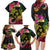 Hawaii Turtle Day Family Matching Long Sleeve Bodycon Dress and Hawaiian Shirt Polynesian Tattoo and Hibiscus Flowers