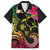 Hawaii Turtle Day Family Matching Long Sleeve Bodycon Dress and Hawaiian Shirt Polynesian Tattoo and Hibiscus Flowers