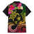 Hawaii Turtle Day Family Matching Long Sleeve Bodycon Dress and Hawaiian Shirt Polynesian Tattoo and Hibiscus Flowers