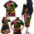 Hawaii Turtle Day Family Matching Off The Shoulder Long Sleeve Dress and Hawaiian Shirt Polynesian Tattoo and Hibiscus Flowers