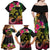 Hawaii Turtle Day Family Matching Off Shoulder Maxi Dress and Hawaiian Shirt Polynesian Tattoo and Hibiscus Flowers