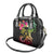 Hawaii Turtle Day Shoulder Handbag Polynesian Tattoo and Hibiscus Flowers