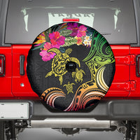 Hawaii Turtle Day Spare Tire Cover Polynesian Tattoo and Hibiscus Flowers LT03 - Polynesian Pride