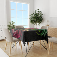 Hawaii Turtle Day Tablecloth Polynesian Tattoo and Hibiscus Flowers