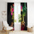 Hawaii Turtle Day Window Curtain Polynesian Tattoo and Hibiscus Flowers