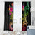 Hawaii Turtle Day Window Curtain Polynesian Tattoo and Hibiscus Flowers