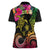 Hawaii Turtle Day Women Polo Shirt Polynesian Tattoo and Hibiscus Flowers