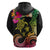 Hawaii Turtle Day Zip Hoodie Polynesian Tattoo and Hibiscus Flowers