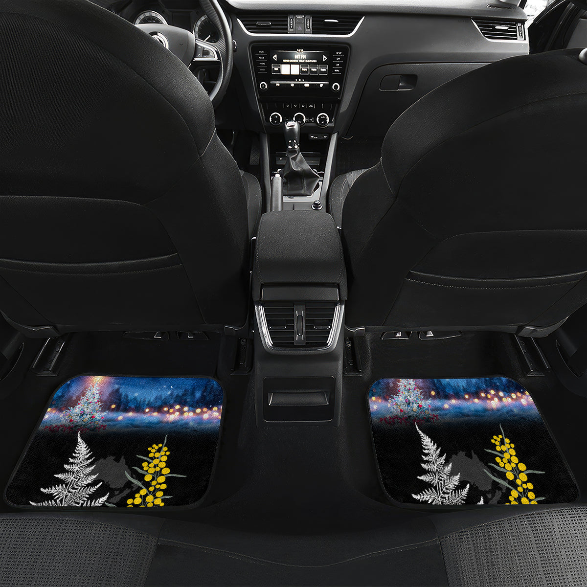 New Zealand and Australia Merry Christmas Car Mats Kiwi Bird and Kangaroo Xmas Vibe