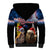 New Zealand and Australia Merry Christmas Sherpa Hoodie Kiwi Bird and Kangaroo Xmas Vibe