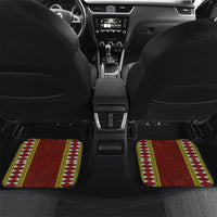 Tonga Independence Day Car Mats National Flag and Emblem with Ngatu Art Pattern LT03 Set 2pcs - Back Red - Polynesian Pride