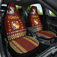 Tonga Independence Day Car Seat Cover National Flag and Emblem with Ngatu Art Pattern