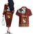 Tonga Independence Day Couples Matching Off The Shoulder Long Sleeve Dress and Hawaiian Shirt National Flag and Emblem with Ngatu Art Pattern