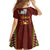 Tonga Independence Day Family Matching Off The Shoulder Long Sleeve Dress and Hawaiian Shirt National Flag and Emblem with Ngatu Art Pattern