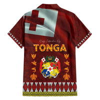 Tonga Independence Day Family Matching Puletasi and Hawaiian Shirt National Flag and Emblem with Ngatu Art Pattern