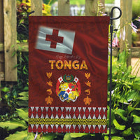 Tonga Independence Day Garden Flag National Flag and Emblem with Ngatu Art Pattern