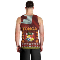 Tonga Independence Day Men Tank Top National Flag and Emblem with Ngatu Art Pattern LT03 - Polynesian Pride