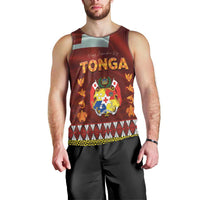 Tonga Independence Day Men Tank Top National Flag and Emblem with Ngatu Art Pattern LT03 - Polynesian Pride