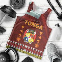 Tonga Independence Day Men Tank Top National Flag and Emblem with Ngatu Art Pattern LT03 - Polynesian Pride