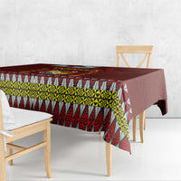 Tonga Independence Day Tablecloth National Flag and Emblem with Ngatu Art Pattern LT03 - Polynesian Pride