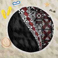 Tonga Ngatu Art Tattoo Polynesian Beach Blanket LT03 One Size 150cm Black - Polynesian Pride