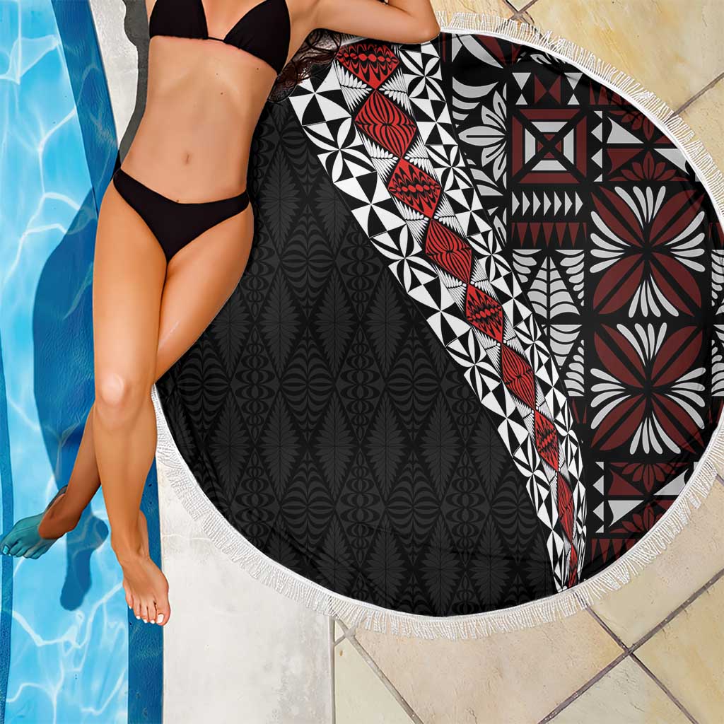 Tonga Ngatu Art Tattoo Polynesian Beach Blanket LT03 - Polynesian Pride