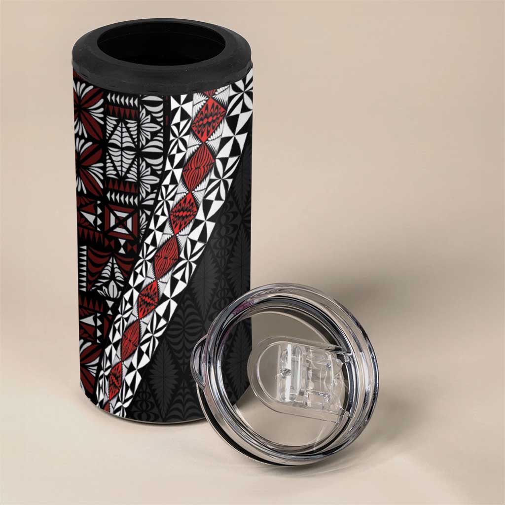 Tonga Ngatu Art Tattoo Polynesian 4 in 1 Can Cooler Tumbler LT03 - Polynesian Pride