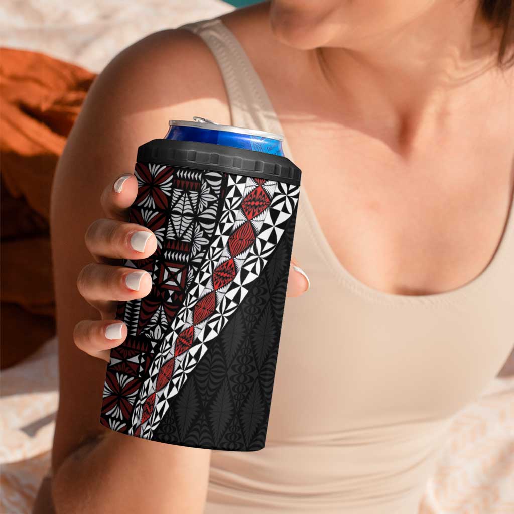 Tonga Ngatu Art Tattoo Polynesian 4 in 1 Can Cooler Tumbler LT03 - Polynesian Pride
