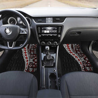 Tonga Ngatu Art Tattoo Polynesian Car Mats LT03 Set 2pcs - Front Black - Polynesian Pride