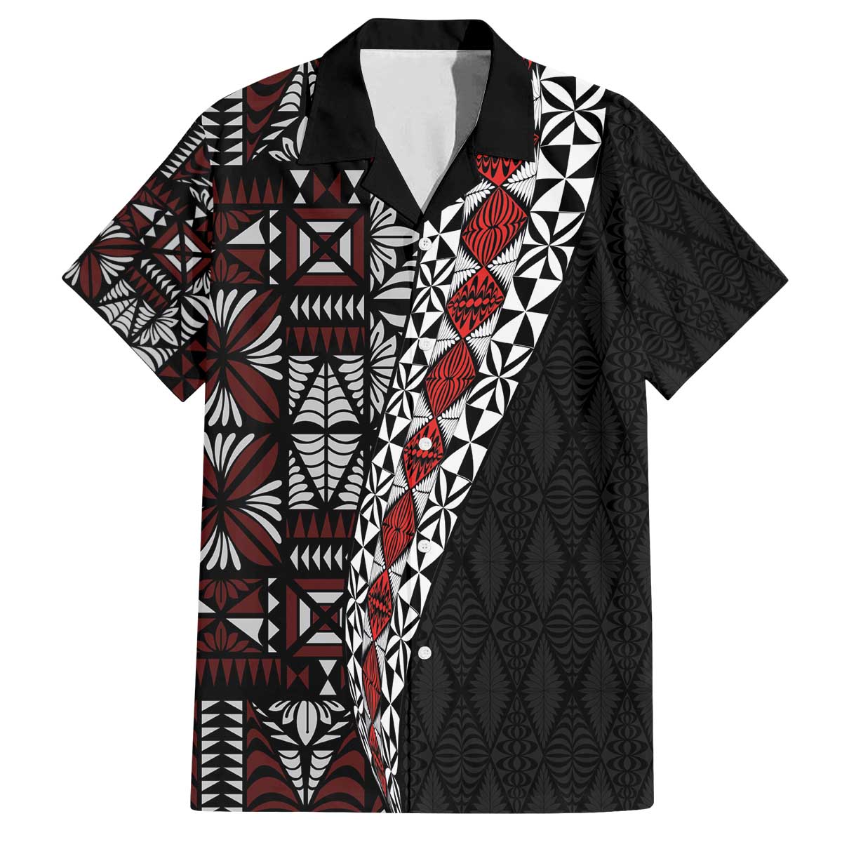 Tonga Ngatu Art Tattoo Polynesian Family Matching Off The Shoulder Long Sleeve Dress and Hawaiian Shirt