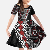 Tonga Ngatu Art Tattoo Polynesian Family Matching Summer Maxi Dress and Hawaiian Shirt