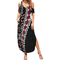 Tonga Ngatu Art Tattoo Polynesian Family Matching Summer Maxi Dress and Hawaiian Shirt