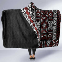 Tonga Ngatu Art Tattoo Polynesian Hooded Blanket LT03 One Size Black - Polynesian Pride