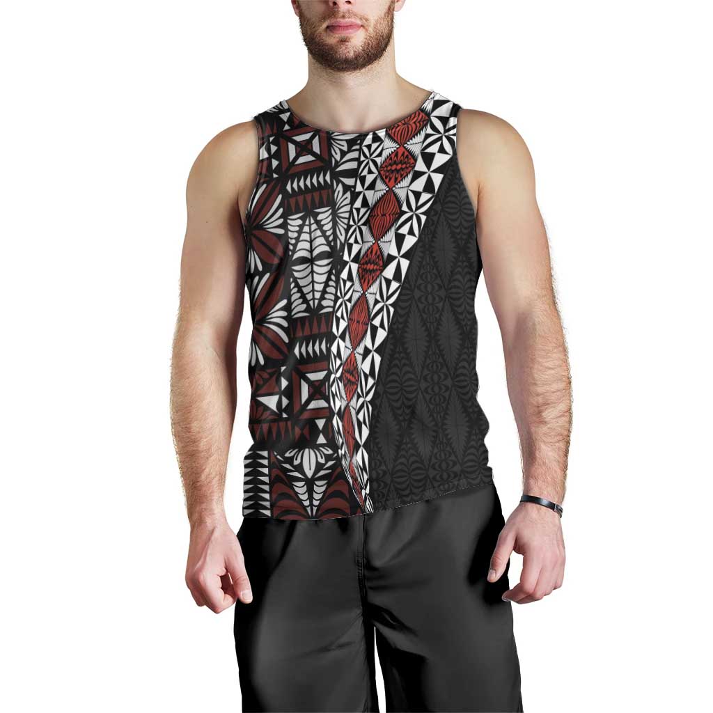 Tonga Ngatu Art Tattoo Polynesian Men Tank Top LT03 - Polynesian Pride