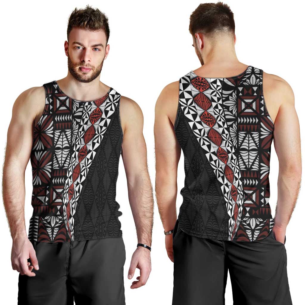 Tonga Ngatu Art Tattoo Polynesian Men Tank Top LT03 - Polynesian Pride