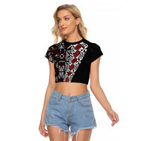 Tonga Ngatu Art Tattoo Polynesian Raglan Cropped T Shirt