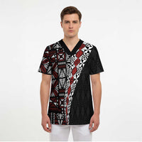 Tonga Ngatu Art Tattoo Polynesian Scrub Top LT03 - Polynesian Pride