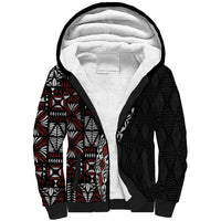 Tonga Ngatu Art Tattoo Polynesian Sherpa Hoodie LT03 Unisex Black - Polynesian Pride