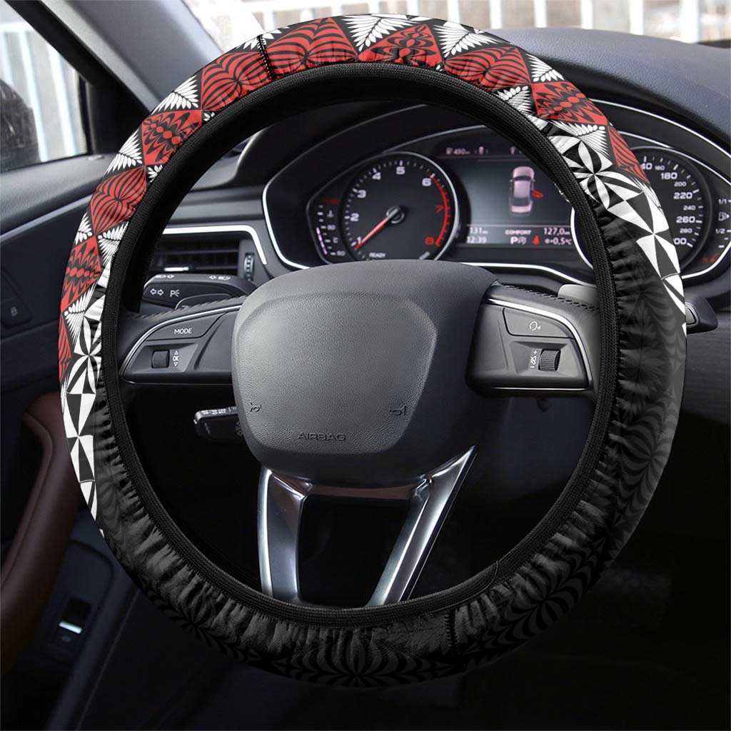 Tonga Ngatu Art Tattoo Polynesian Steering Wheel Cover LT03 - Polynesian Pride