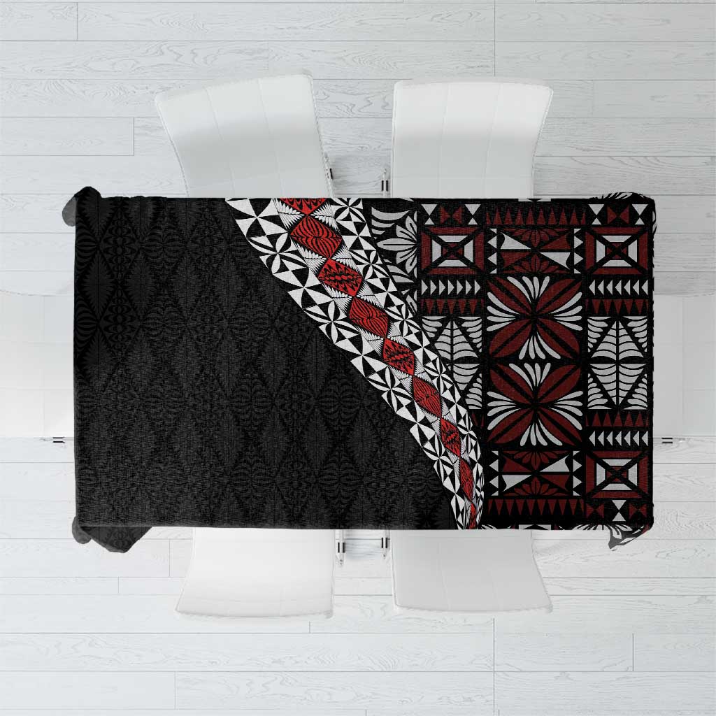 Tonga Ngatu Art Tattoo Polynesian Tablecloth LT03 Black - Polynesian Pride