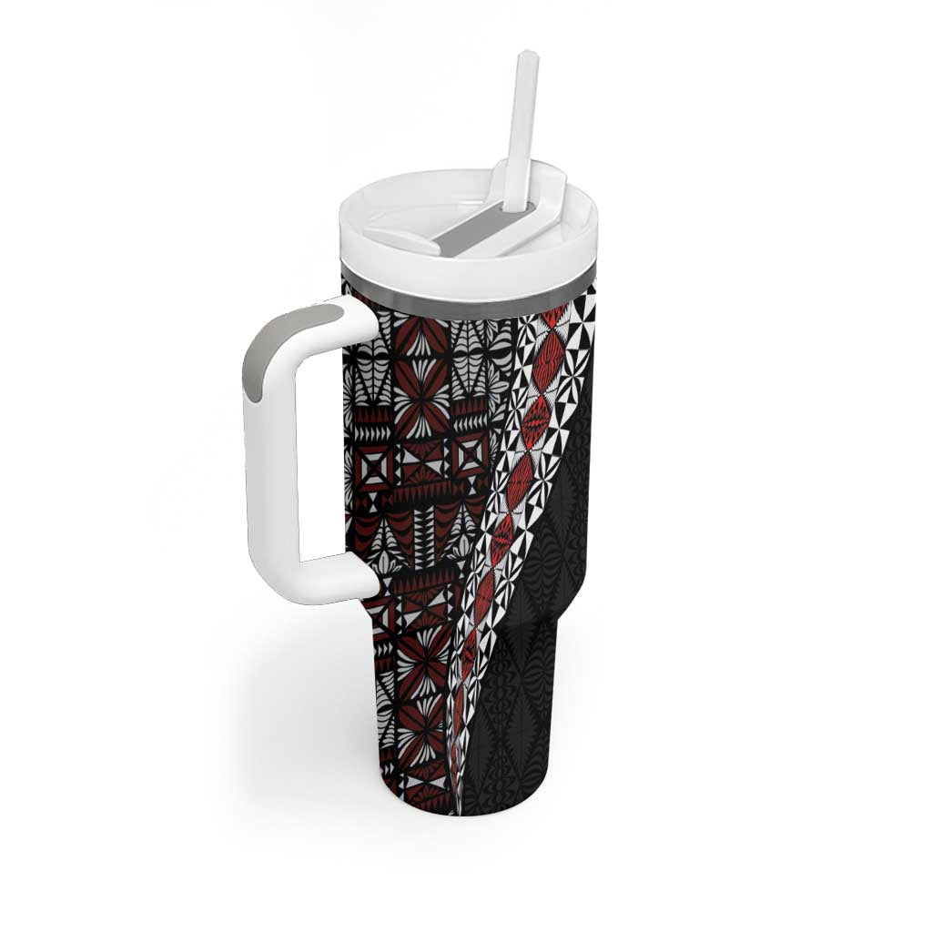 Tonga Ngatu Art Tattoo Polynesian Tumbler With Handle