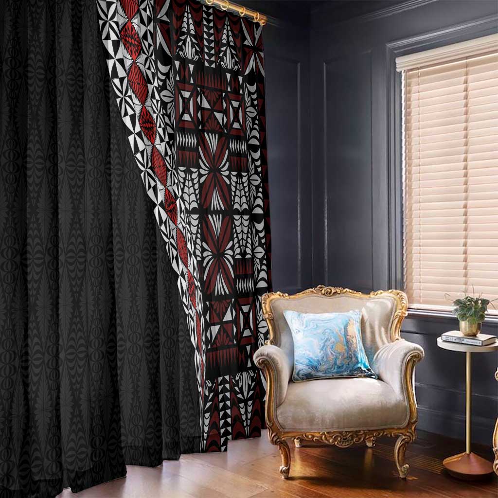 Tonga Ngatu Art Tattoo Polynesian Window Curtain LT03 - Polynesian Pride
