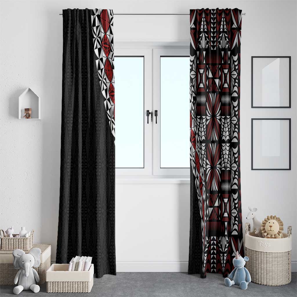Tonga Ngatu Art Tattoo Polynesian Window Curtain LT03 - Polynesian Pride