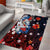 Hawaiian and Japanese Together Area Rug Hibiscus and Koi Fish Polynesian Pattern Colorful Style