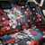 Hawaiian and Japanese Together Back Car Seat Cover Hibiscus and Koi Fish Polynesian Pattern Colorful Style