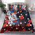 Hawaiian and Japanese Together Bedding Set Hibiscus and Koi Fish Polynesian Pattern Colorful Style