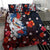 Hawaiian and Japanese Together Bedding Set Hibiscus and Koi Fish Polynesian Pattern Colorful Style